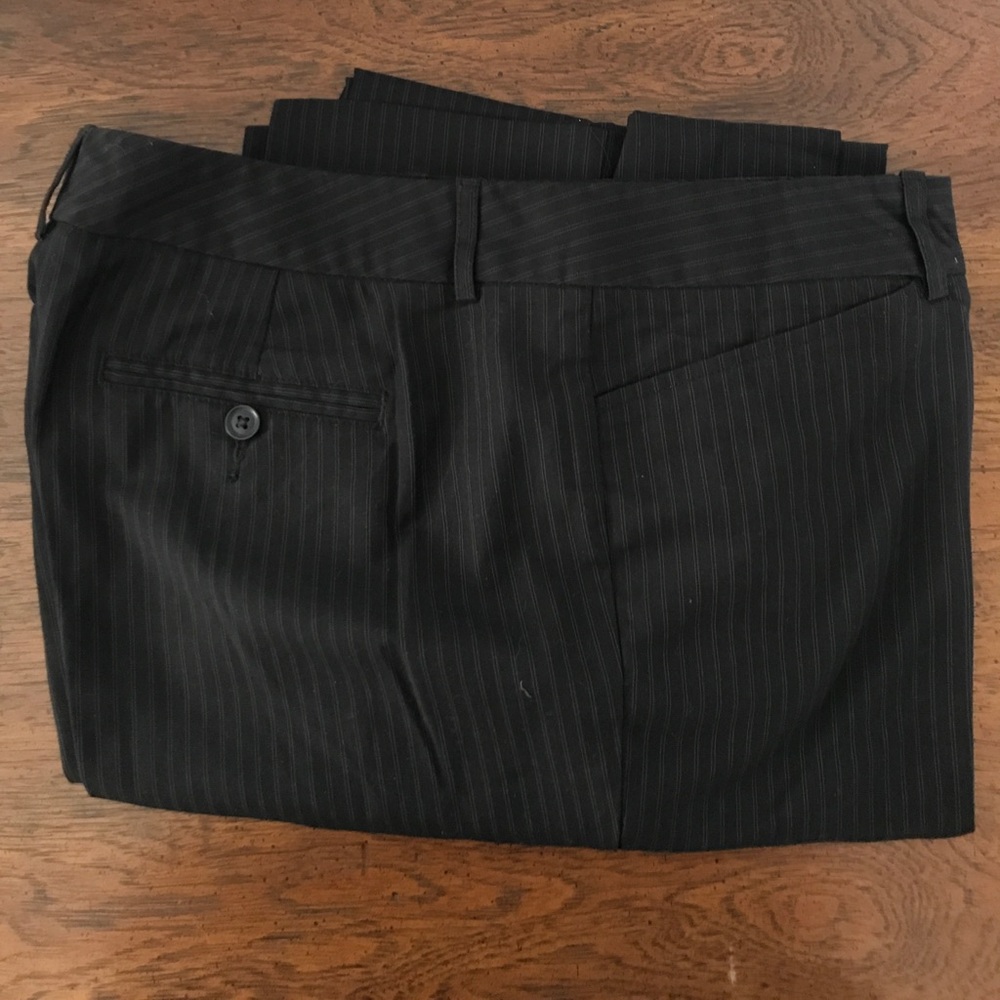 Black pinstripe slacks in 14 tall/long